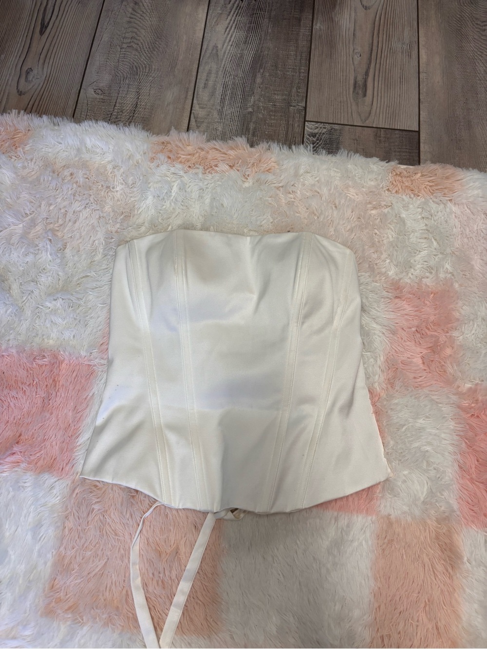 Anthropologie Ivory Strapless Corset Top